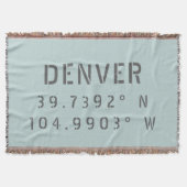 Denver Breedtegraad Lengtegraad Deken (Voorkant)