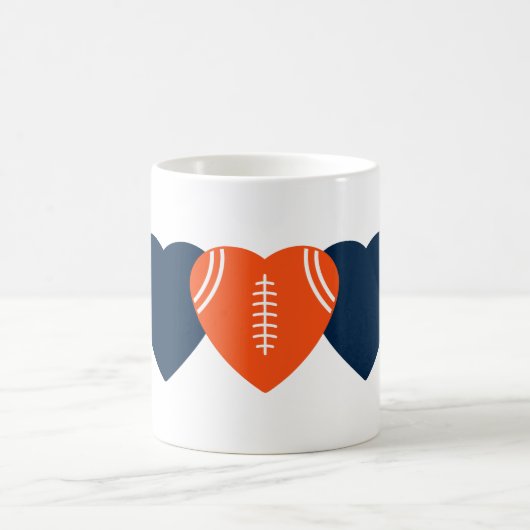 Denver Broncos Football Heart Design Koffiemok (Center)