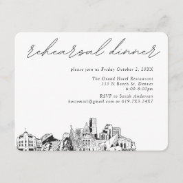Denver Bruiloft Elegant repetitie diner Informatiekaartje
