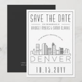 Denver Bruiloft Gestileerde Silhouet Save the Date Kaart (Voorkant / Achterkant)