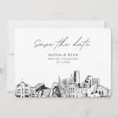 Denver Bruiloft Modern Save the Date Kaart (Voorkant)