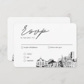 Denver Bruiloft Traditionele RSVP Maaltijd Optie Informatiekaartje (Voorkant / Achterkant)