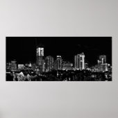 Denver by Night in Black en White Poster (Voorkant)