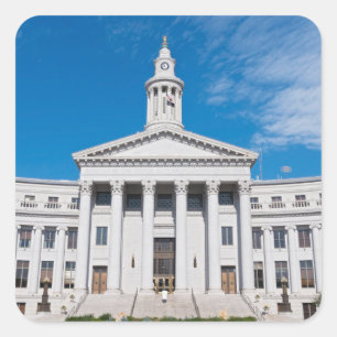 Denver City and County Building Entrance Vierkante Sticker