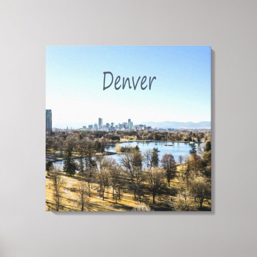 Denver City en Mountains Colorado Canvas Afdruk (Voorkant)