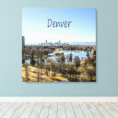 Denver City en Mountains Colorado Canvas Afdruk (Insitu (Houten vloer))