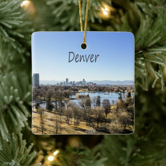 Denver City en Mountains Colorado Keramisch Ornament (Boom)
