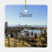 Denver City en Mountains Colorado Keramisch Ornament (Achterkant)