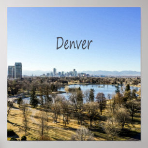 Denver City en Mountains Colorado Poster