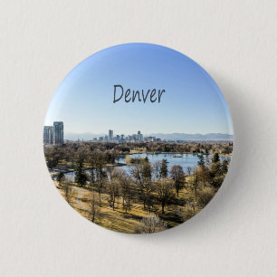 Denver City en Mountains Colorado Ronde Button 5,7 Cm