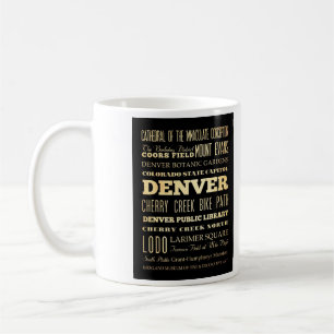 Denver City of Colorado State Typography Art Koffiemok