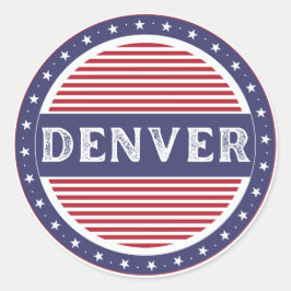 Denver City Pride-embleem – Amerikaanse identiteit Ronde Sticker