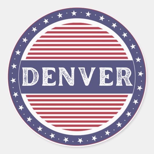 Denver City Pride Emblem – American Identity Ronde Sticker (Voorkant)