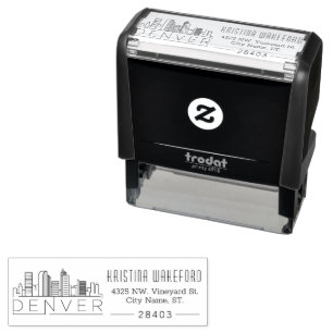 Denver City Skyline   Aangepast adres Zelfinktende Stempel