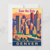 Denver, City Skyline, Colorado Save The Date (Voorkant)