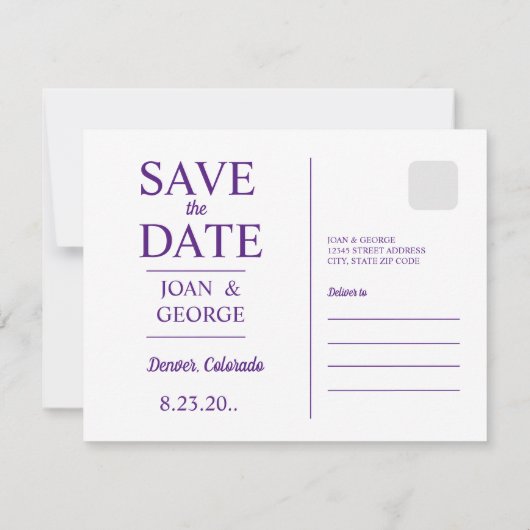 Denver, City Skyline, Colorado Save The Date (Achterkant)