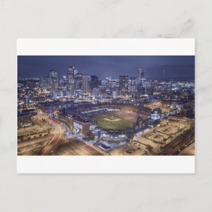Denver City Skyline en Coors Field bij nacht Briefkaart