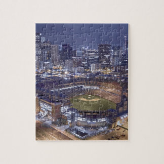 Denver City Skyline en Coors Field bij nacht Legpuzzel