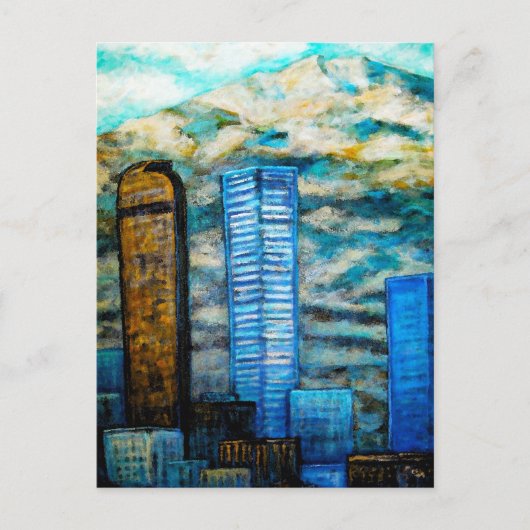 Denver Cityscape, Briefkaart schilderen (Voorkant)