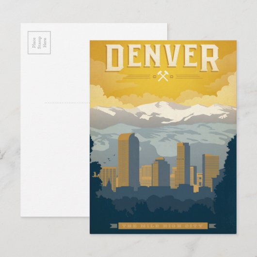 Denver, CO Briefkaart (Voorkant / Achterkant)