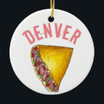 Denver CO Colorado Breakfast Egg Omelet Keramisch Ornament<br><div class="desc">Show trots in je stad of staat! Het ornament kenmerkt een originele tellersillustratie van een heerlijke Denver-Stijl eiomelet. Dit zelfgemaakte foodie ontwerp is ook beschikbaar op andere producten. Er zijn ook andere staten en steden beschikbaar. Zie je niet wat je zoekt? Hulp nodig bij aanpassingen? Neem contact op met Rebecca...</div>
