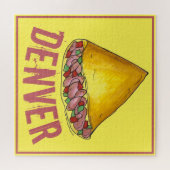 Denver CO Colorado Egg Omelet Omelet Breakfast Legpuzzel (Horizontaal)