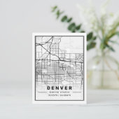 Denver CO Colorado USA Travel City Map Briefkaart (Staand voorkant)