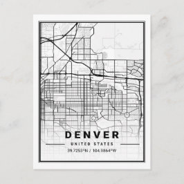 Denver CO Colorado USA Travel City Map Briefkaart