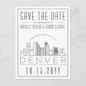 Denver, Co | Gestileerde skyline De datum opslaan Briefkaart (Voorkant)