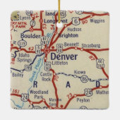Denver CO  Map Keramisch Ornament (Achterkant)