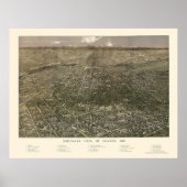 Denver, CO Panoramic Map - 1887 Poster (Voorkant)