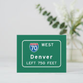 Denver, CO Road Sign Briefkaart (Staand voorkant)