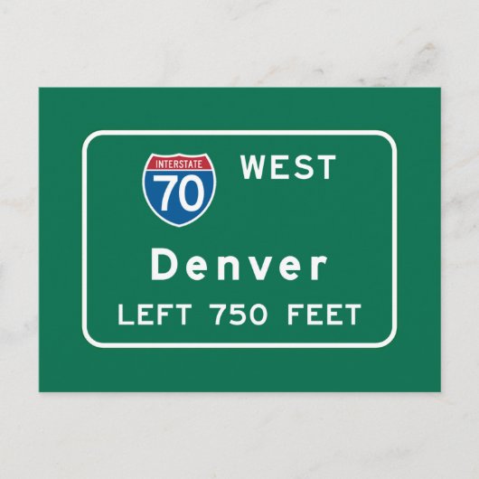 Denver, CO Road Sign Briefkaart (Voorkant)