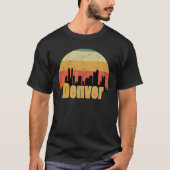 Denver Co Skyline Silhouette Sunset I Love Denver T-shirt (Voorkant)