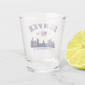 Denver CO Skyline Souvenir Design Shot Glas (Achterkant)