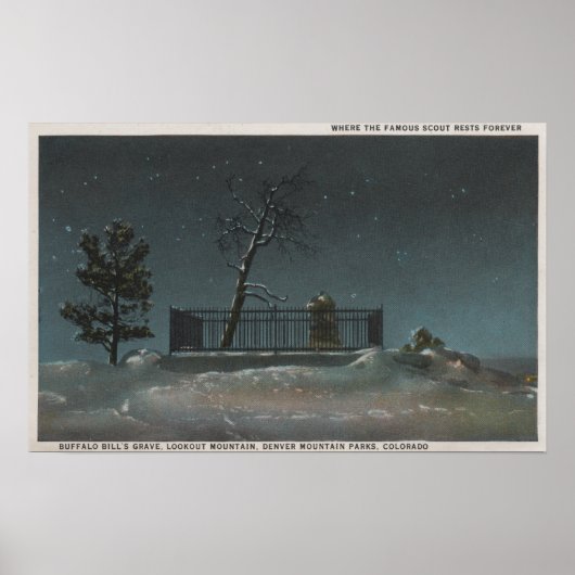 Denver, CO - Uitzicht van Buffalo Bill's Grave Poster (Voorkant)