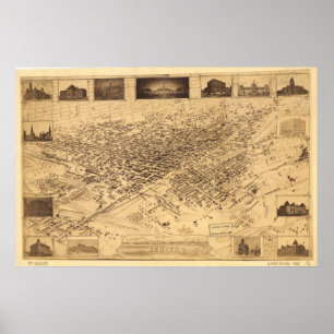 Denver Colorado 1881 Panoramic Map Poster