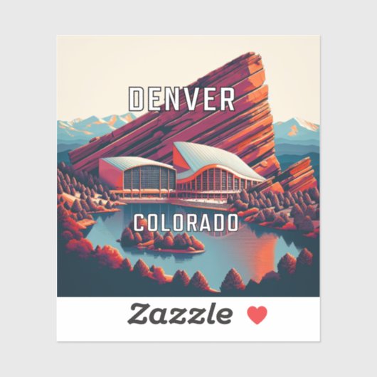 Denver Colorado 3 inch Vinyl Sticker (Vel)