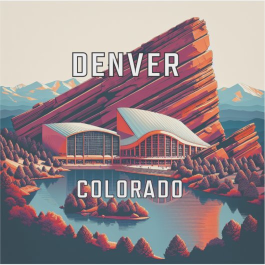 Denver Colorado 3 inch Vinyl Sticker (Voorkant)