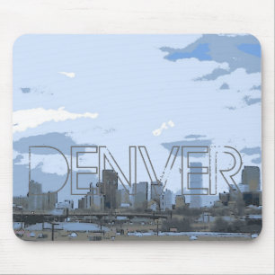 Denver Colorado artistieke skyline mousepad Muismat
