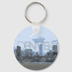 Denver Colorado artistieke skyline sleutelhanger