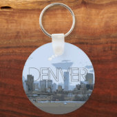 Denver Colorado artistieke skyline sleutelhanger (Voorkant)