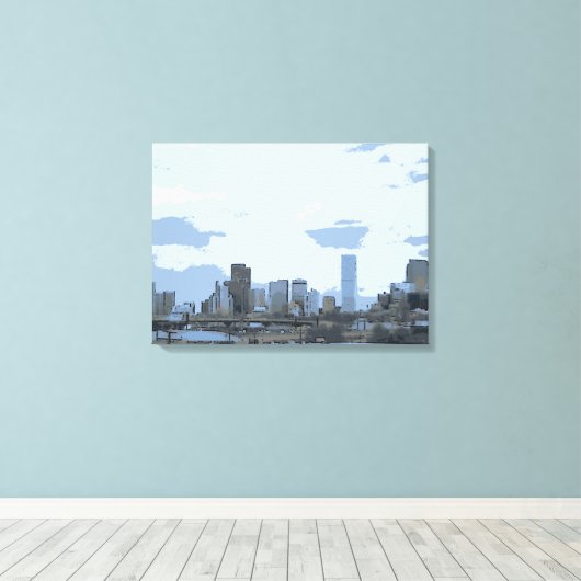 Denver Colorado artistieke skylinescanvas Canvas Afdruk (Insitu (Houten vloer))