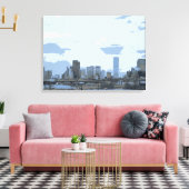 Denver Colorado artistieke skylinescanvas Canvas Afdruk (Insitu (Woonkamer))