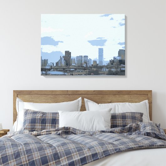 Denver Colorado artistieke skylinescanvas Canvas Afdruk (Insitu (Slaapkamer))