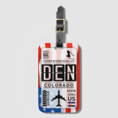 Denver Colorado Bagagelabel (Voorkant (verticaal))