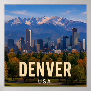 Denver Colorado Bergstad Reis Cadeau Poster