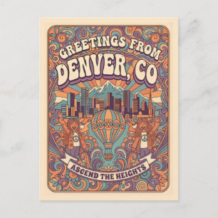 Denver Colorado Bestijg de Hoogten op z'n Hippie Briefkaart