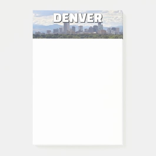 Denver Colorado binnenstad skyline en bergen Post-it® Notes (Voorkant)