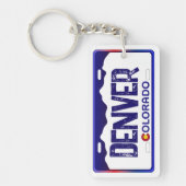 Denver Colorado blauw licentie bord sleutelhanger (Voorkant)